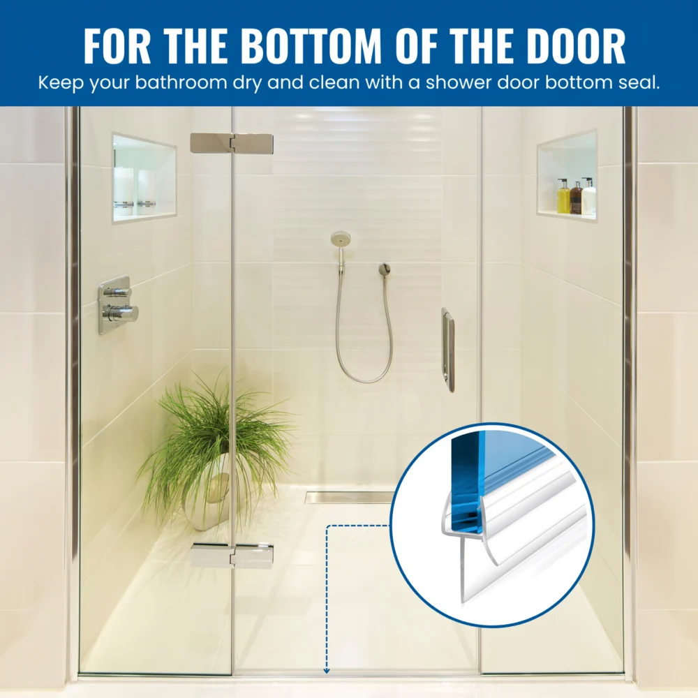 Clear Shower Door Bottom Seal with Wipe for 1/4" Glass, Cut-to-Fit 36" - Image 7