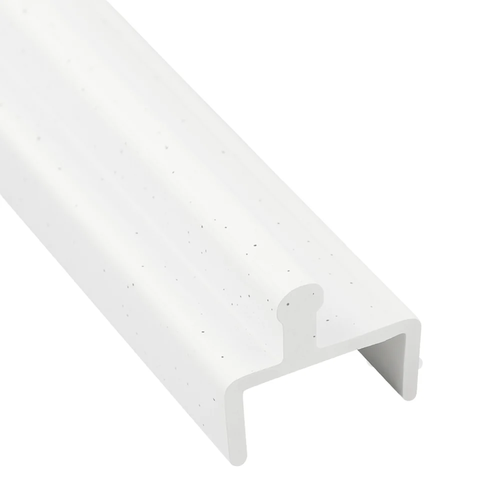 White Aluminum Sliding Door Track Cover 72" (7/16" x 3/8")