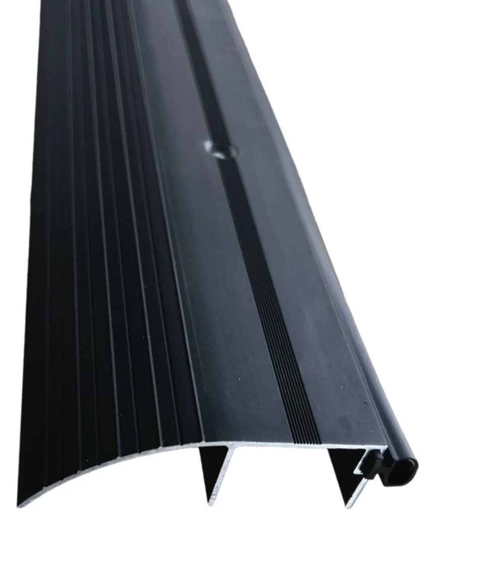 Black Aluminum Rubber Outswing Door Threshold Strip 1" x 3 3/16" | 36" 48" 72"