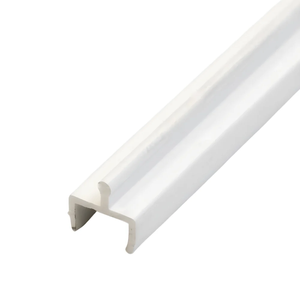White Vinyl Sliding Door Track, 7/16 in Channel - 48 in, 72 in, 96 inches