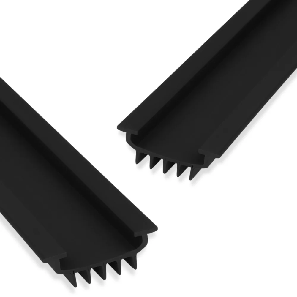 48 in Black U-Shaped Rubber Door Bottom Sweep - Image 6