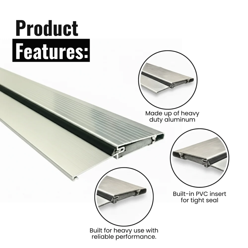 Adjustable Aluminum Exterior Door Threshold with PVC Insert, 36 in - Image 3