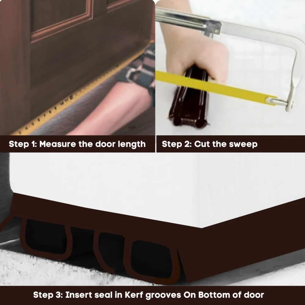 KC Hardware Dark Brown Vinyl Door Bottom Sweep with Notched Kerfs 36 in - Image 6