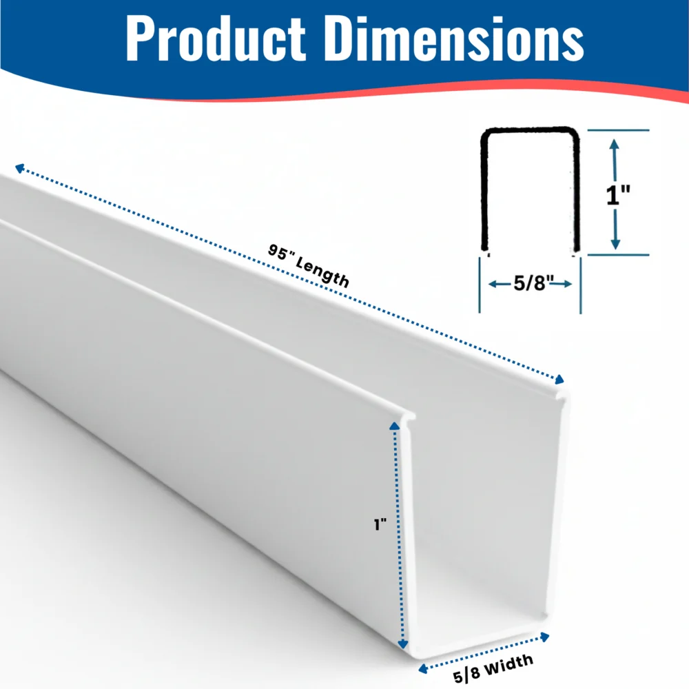 KC Hardware Aluminum U Channel Top Sliding Screen Door Track Replacement, Weather Resistant Sliding Screen Patio Door Rail Track - White, 95"(Pack of 1) - Image 2