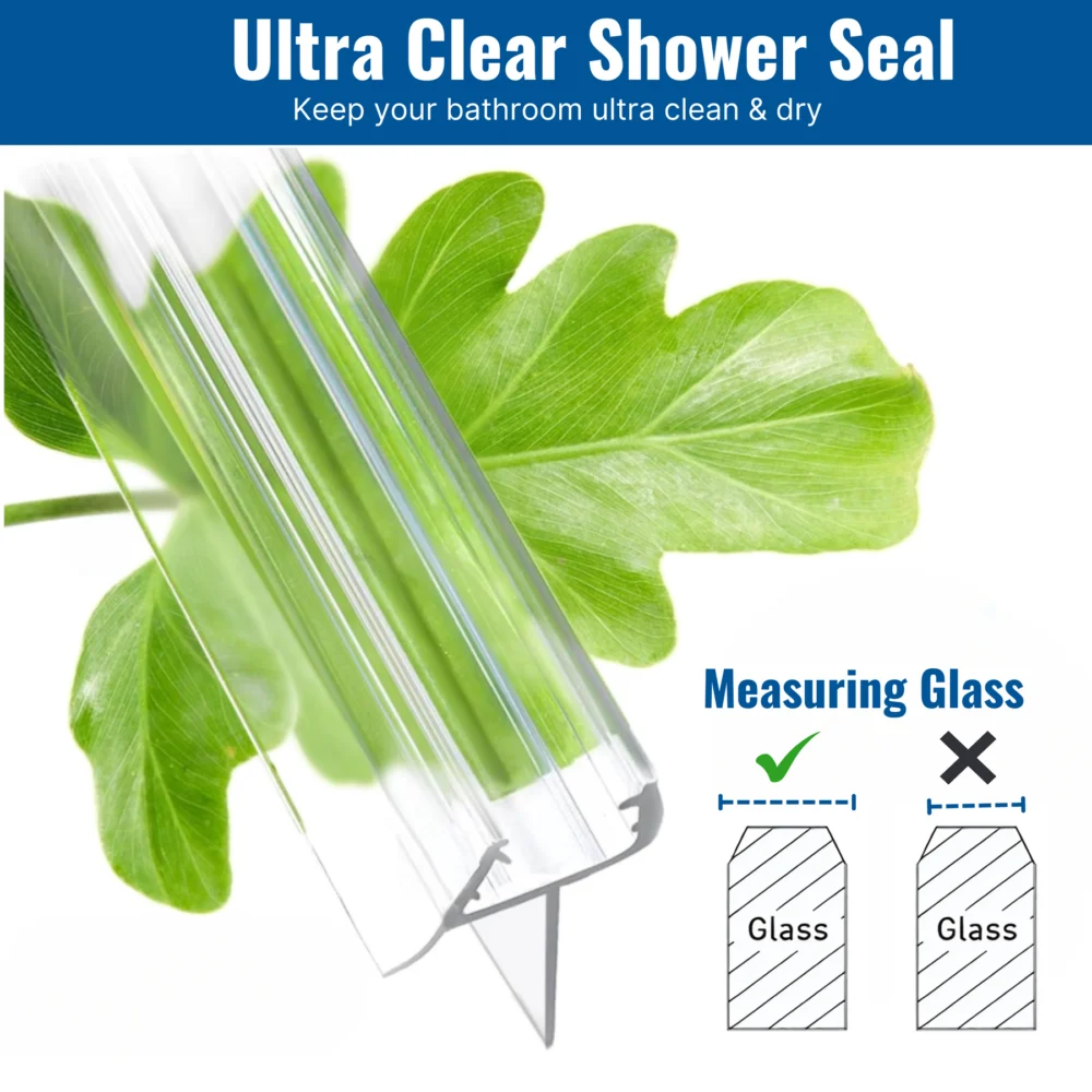 Clear Shower Door Bottom Seal with Wipe for 1/4 in Glass, 36 in - Image 4