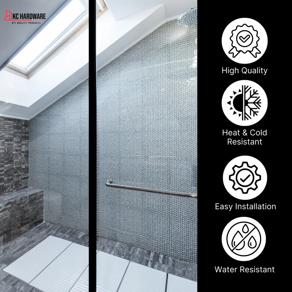 95" H-Type Shower Door Side Seal for 3/8" Glass (8–10mm) - Black - Image 4