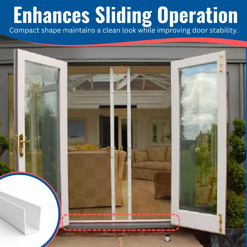 KC Hardware Aluminum U Channel Top Sliding Screen Door Track Replacement, Weather Resistant Sliding Screen Patio Door Rail Track - White, 95"(Pack of 1) - Image 7