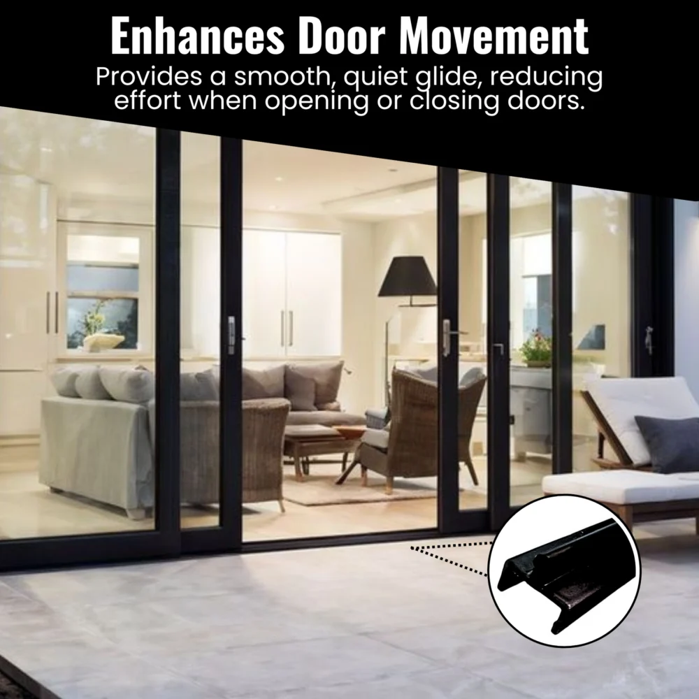 Black Aluminum Sliding Screen Door Bottom Track Replacement, 72" - Image 9