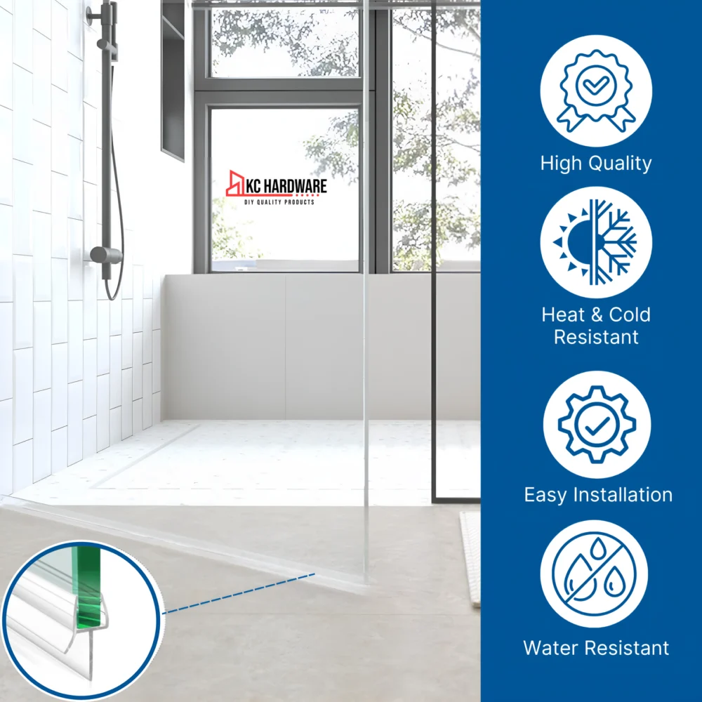 Clear Shower Door Bottom Seal with Wipe for 1/4 in Glass, 36 in - Image 5