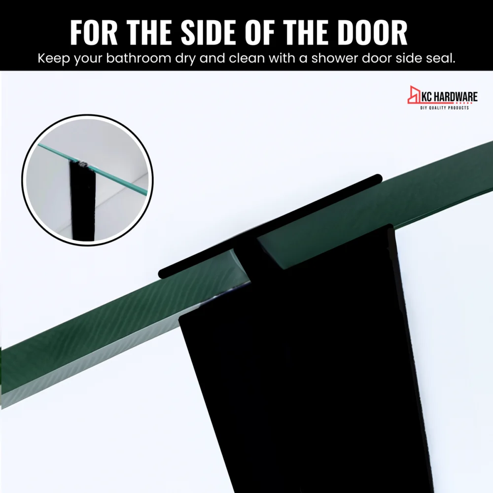 95" H-Type Shower Door Side Seal for 3/8" Glass (8–10mm) - Black - Image 5