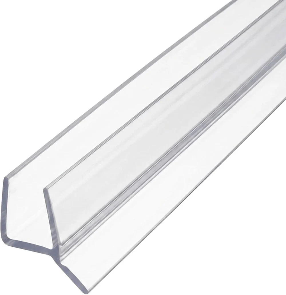 Clear PVC Shower Door Side Seal & Wipe – Leak Guard for Glass - 95 Inch