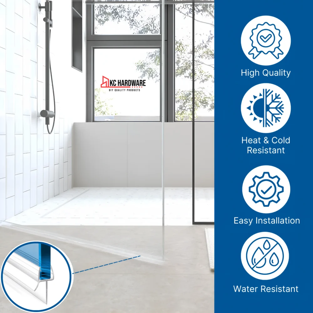 Clear Shower Door Bottom Seal with Wipe for 1/4" Glass, Cut-to-Fit 36" - Image 4
