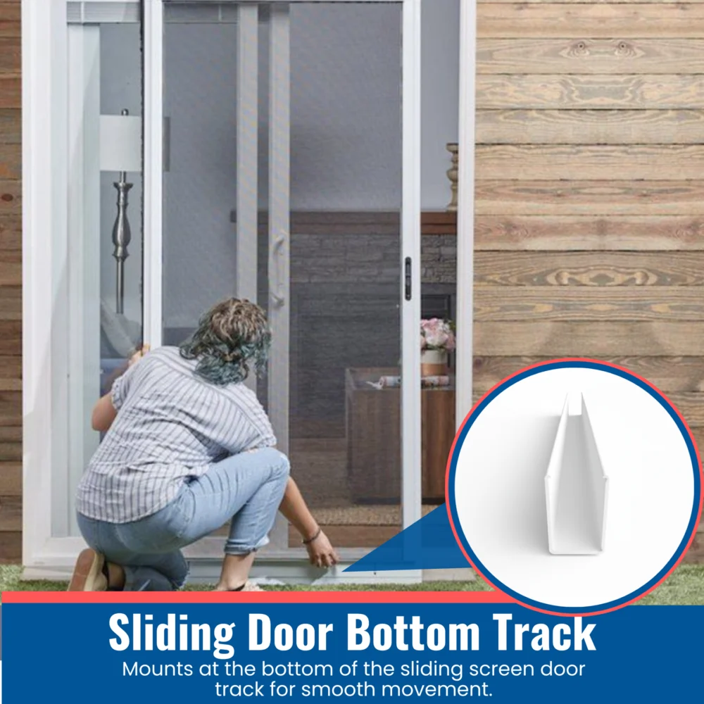KC Hardware Aluminum U Channel Top Sliding Screen Door Track Replacement, Weather Resistant Sliding Screen Patio Door Rail Track - White, 95"(Pack of 1) - Image 6