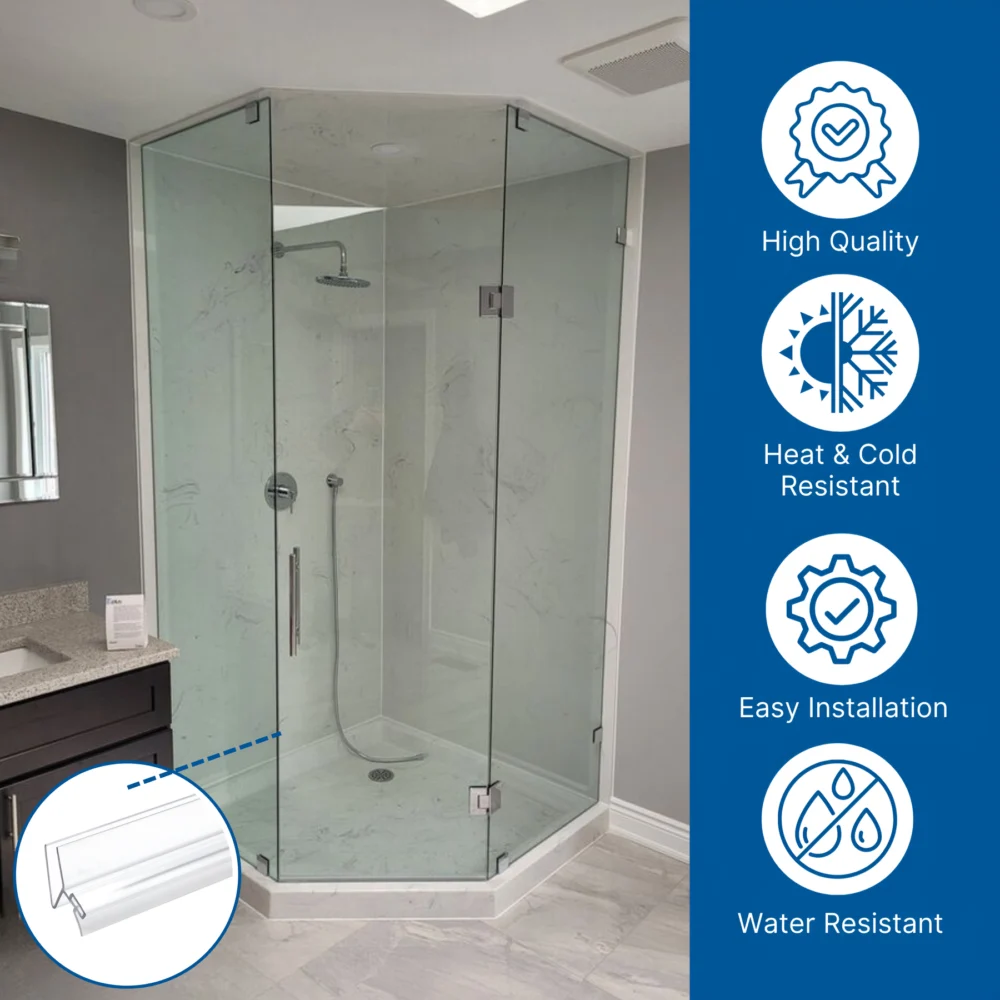 95" Shower Door Side H-Jamb Seal for 3/8" Glass | KC Hardware - Image 5
