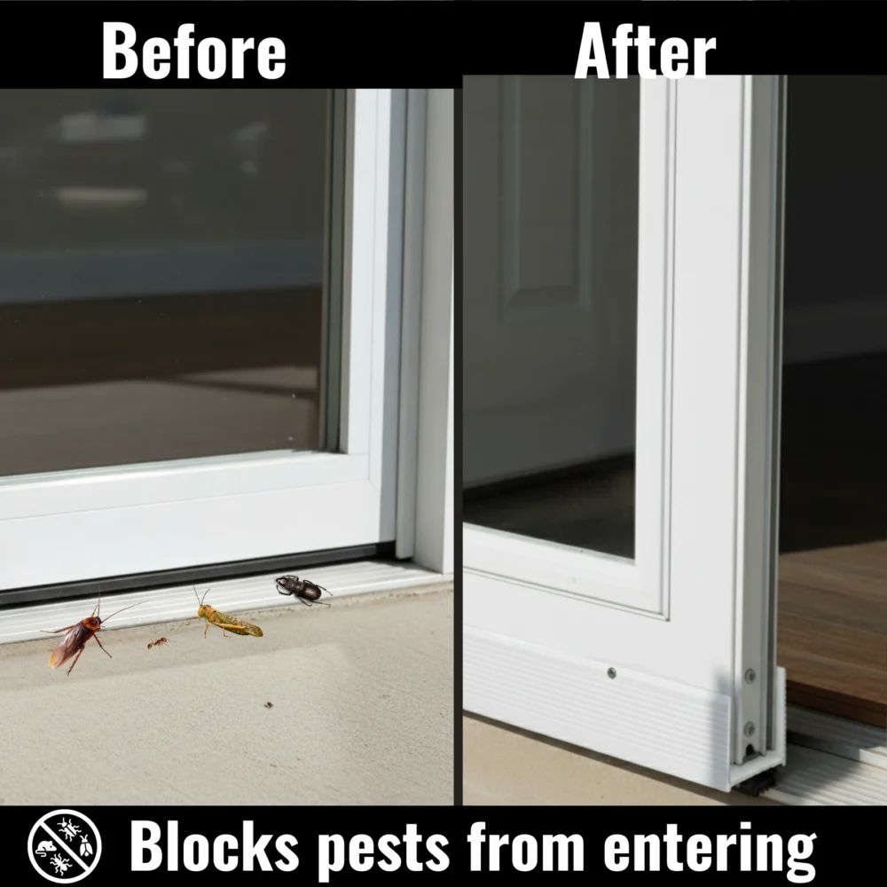 36 In White Aluminum U-Shaped Storm Door Bottom Sweep with Rubber Seal - Image 7