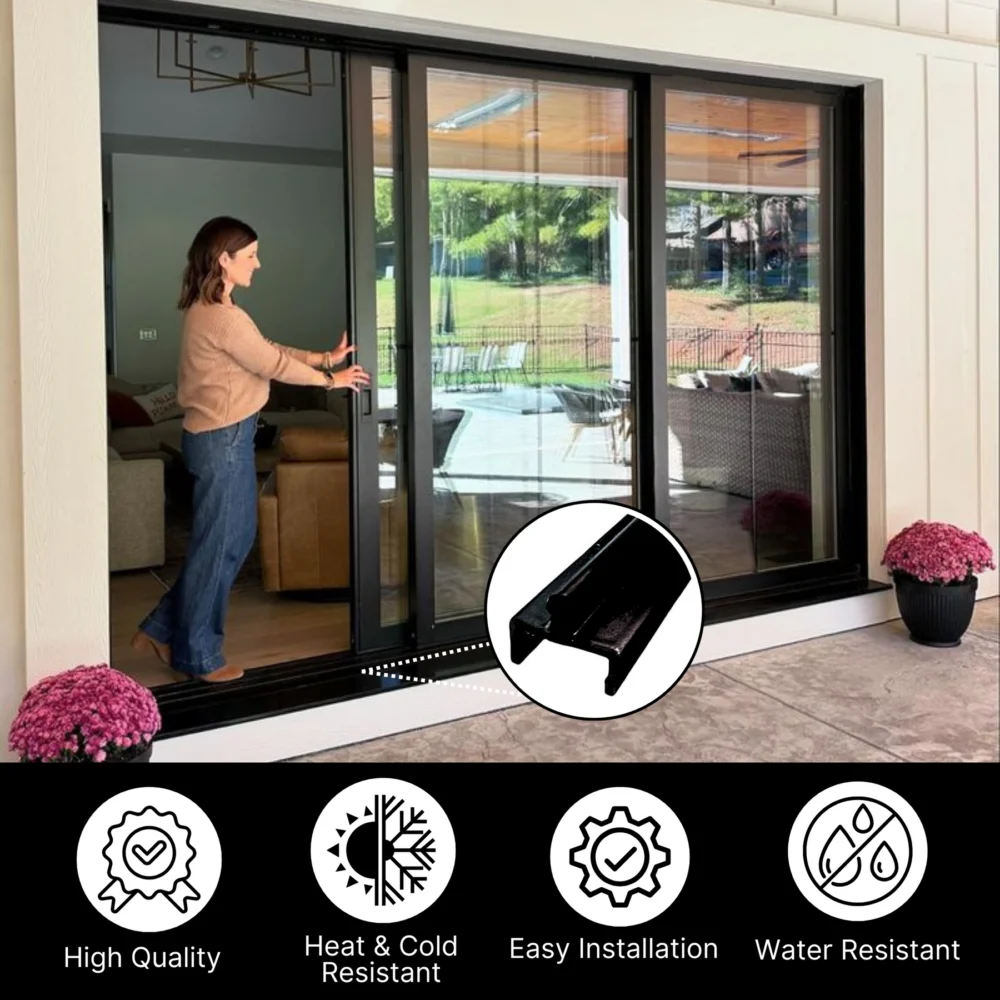 Black Aluminum Sliding Screen Door Bottom Track Replacement, 72" - Image 11