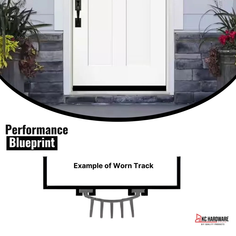 48 in Black U-Shaped Rubber Door Bottom Sweep - Image 4
