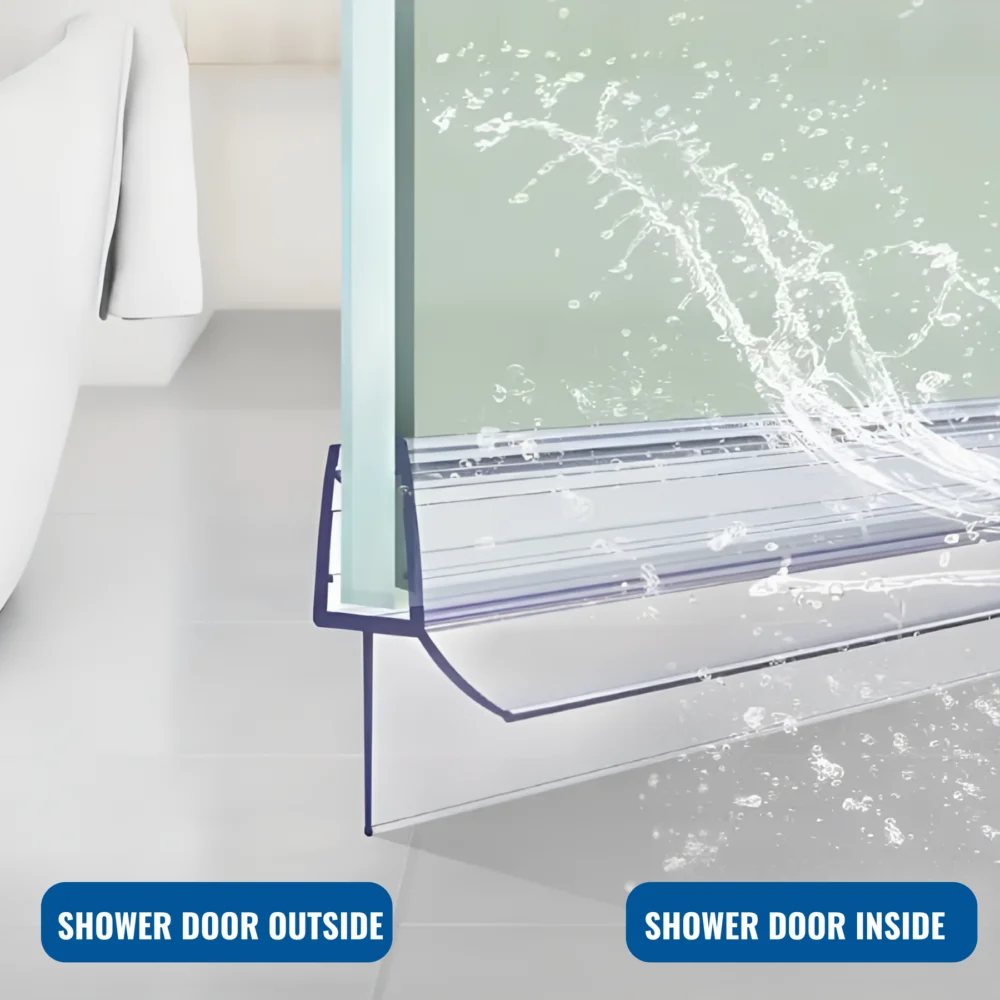 Clear Shower Door Bottom Seal with Wipe for 1/4 in Glass, 36 in - Image 7