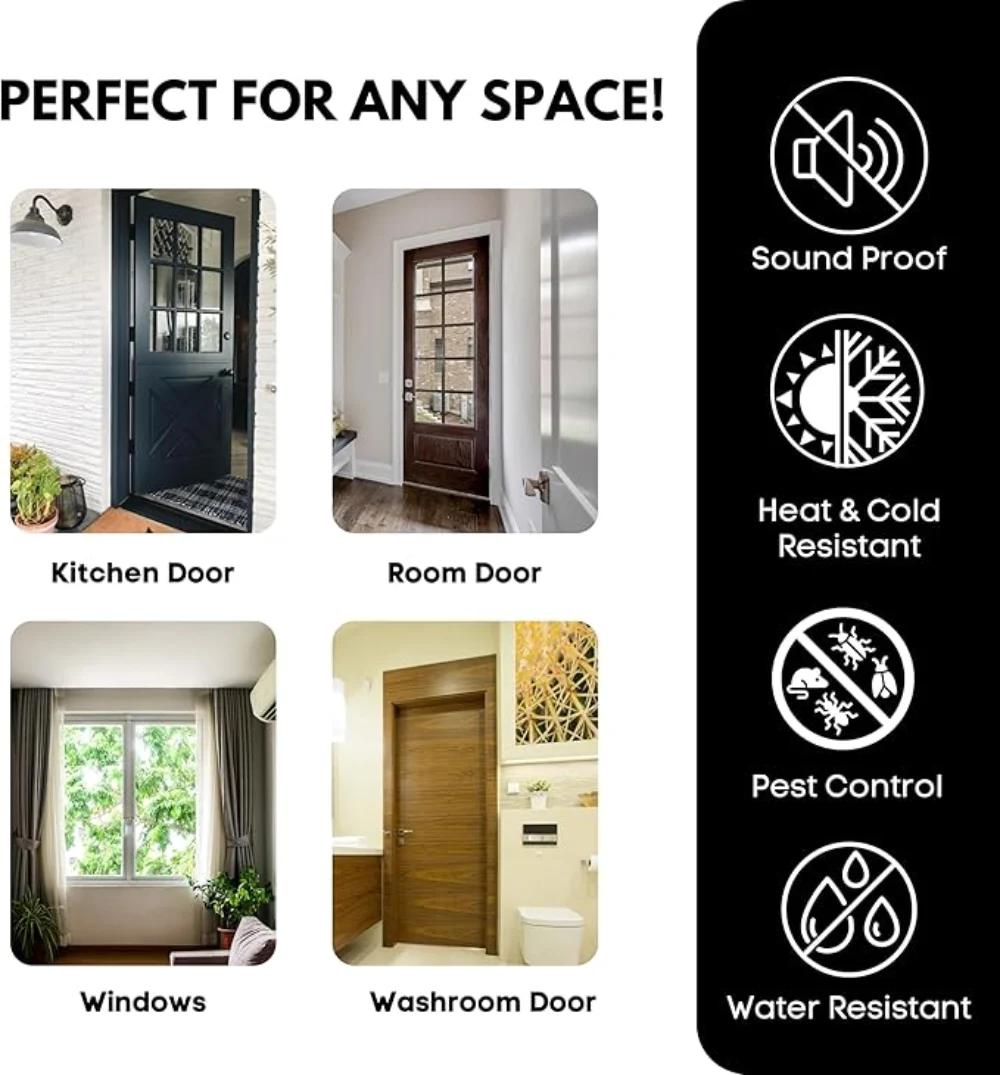 Brown U-Shaped Vinyl Door Bottom Sweep for 1-3/4 in Doors, 36 in - Image 4