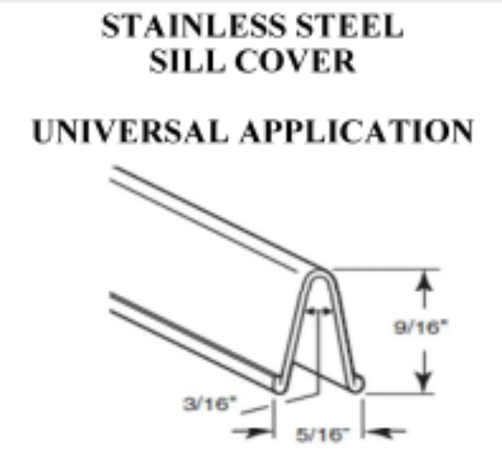Stainless Steel Sliding Door Track Cover (Sill Cover) 72 in - 96 in - Image 2