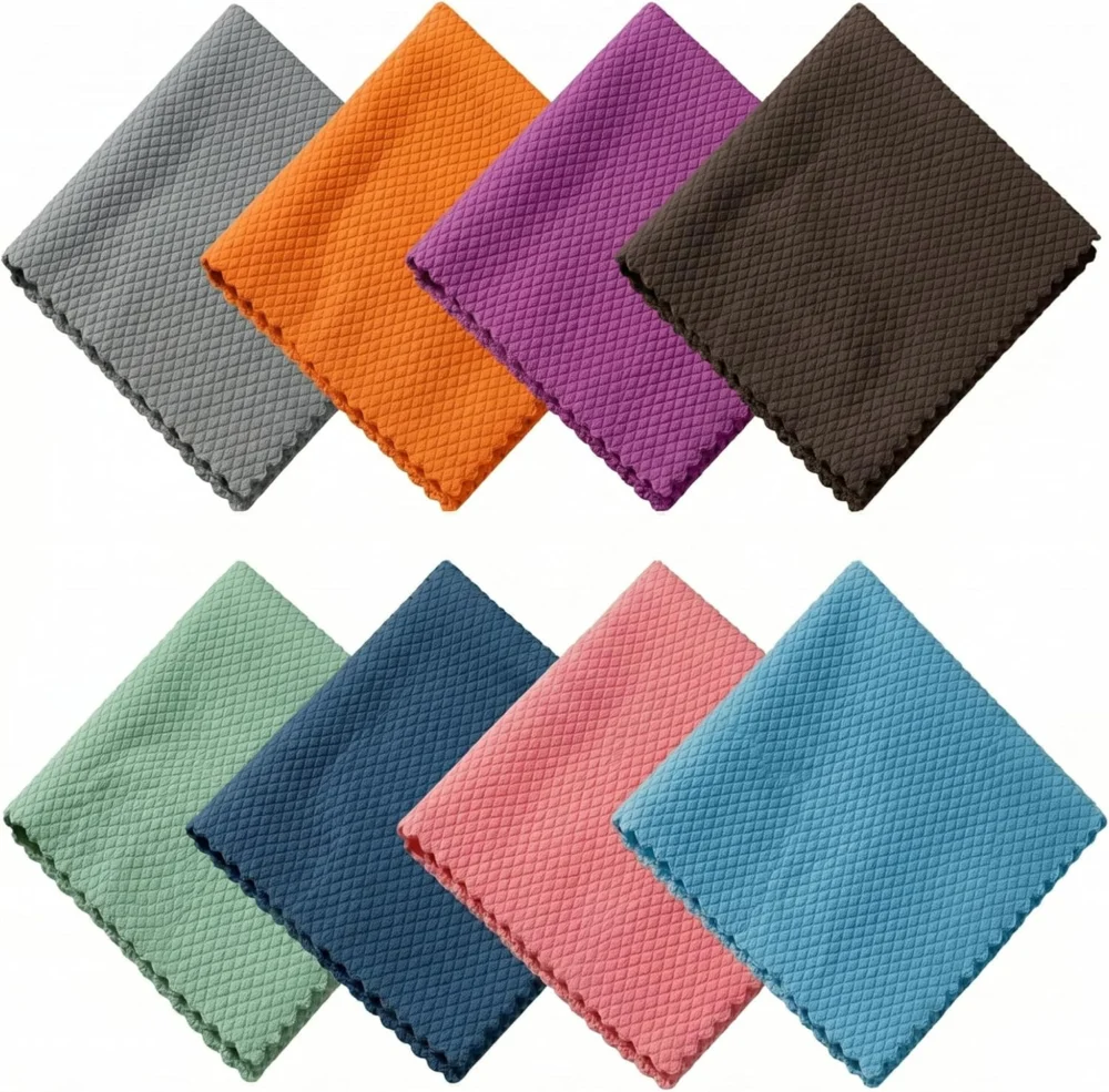 Streak Free Glass Cleaning Cloth 8 Pack for Shower Doors & Windows