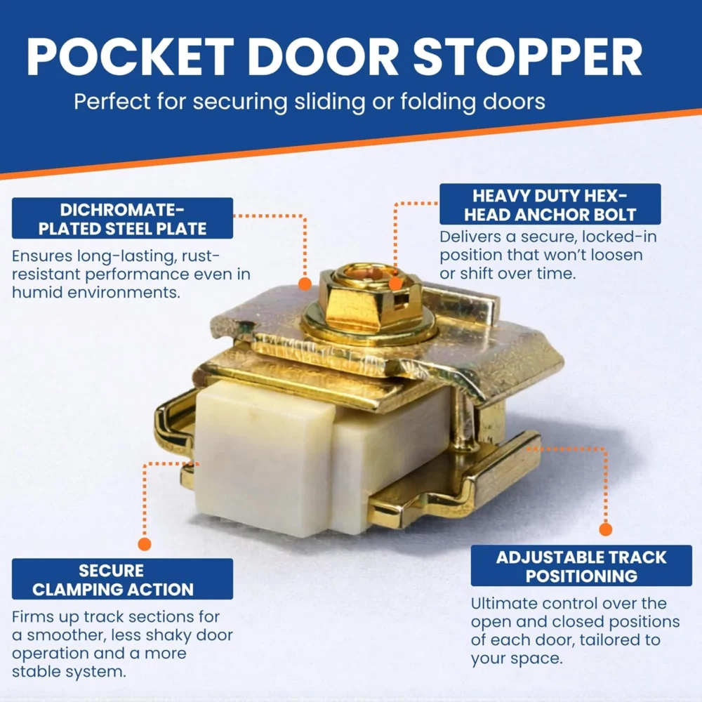 Sliding Door Track Stop Pocket Door Stopper 2 Pack for Sliding Doors - Image 6