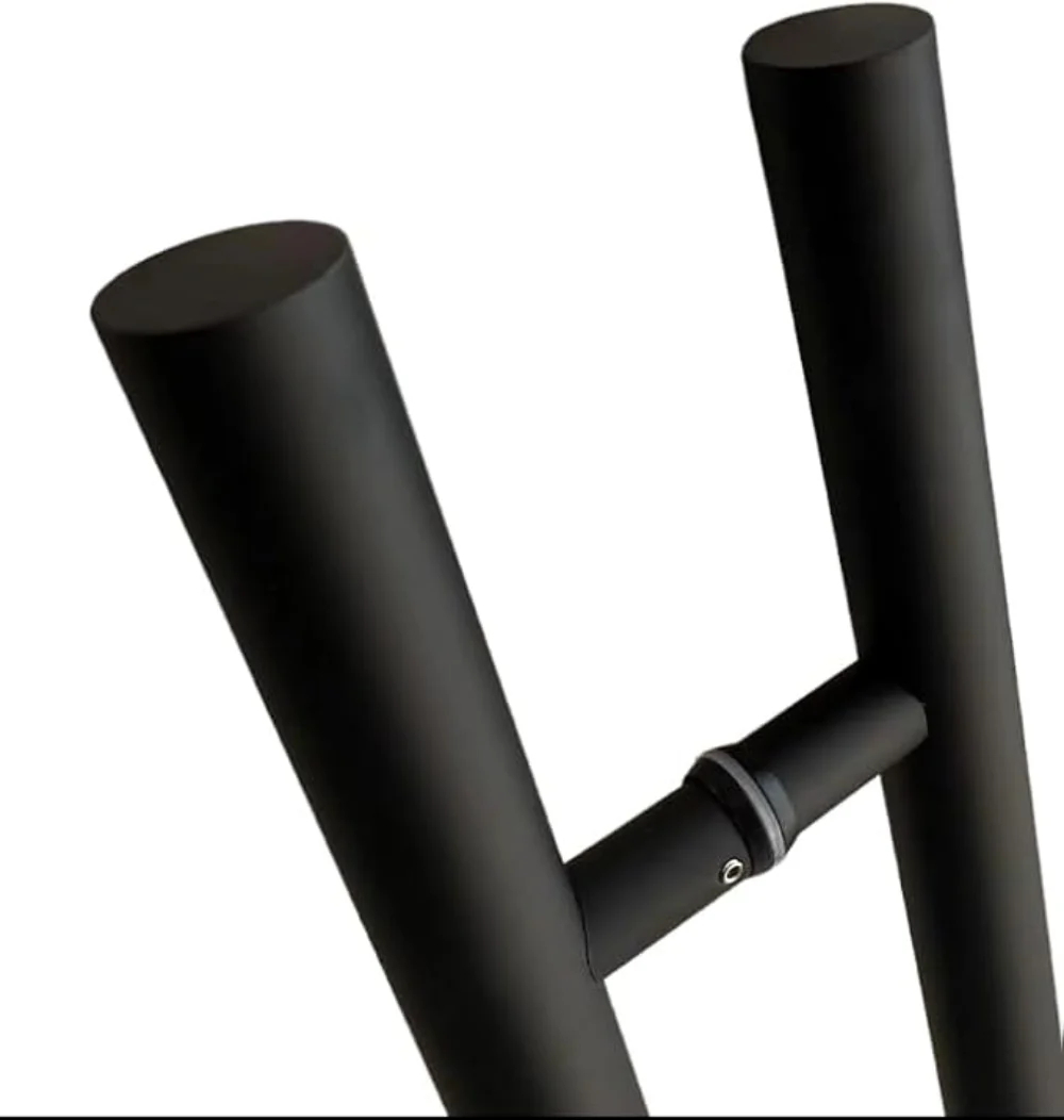 Matte Black Stainless Steel H-Shaped Push Pull Door Handles 24 in, 36 in, and 48 in