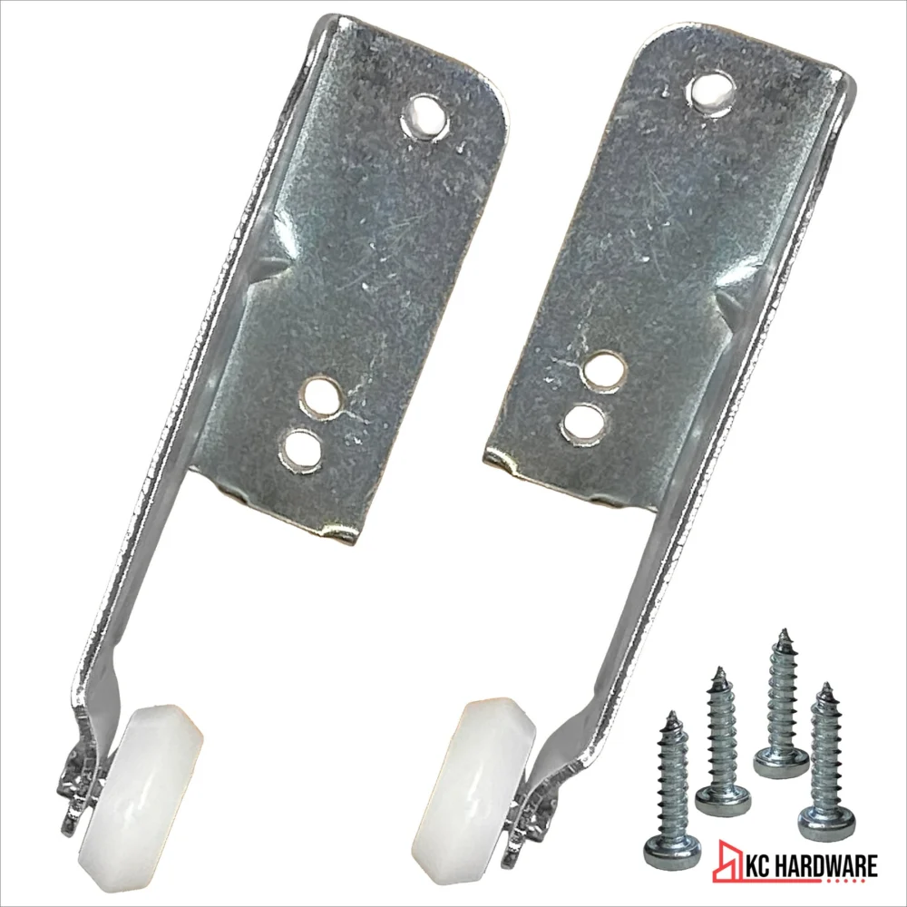 Drawer Track Roller Left Hand (4 Pack), 13/16" Nylon Wheel Rear Mount Mono Rail Drawer Guide Replacement, Steel Housing Cabinet Drawer Repair Parts - Image 4