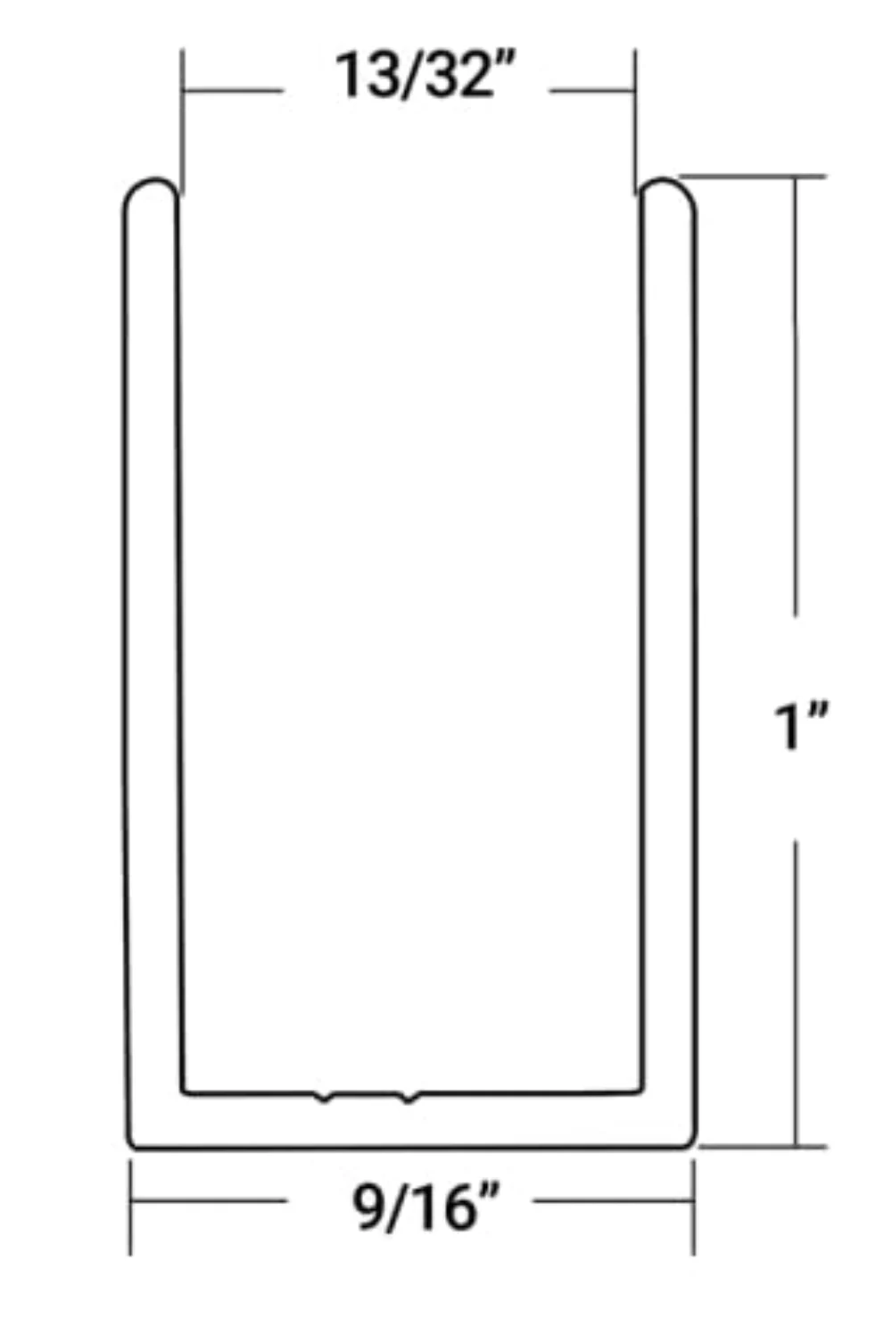 Shower Glass U-Channel Polished Nickel 95 in for 3/8 Glass - Image 2