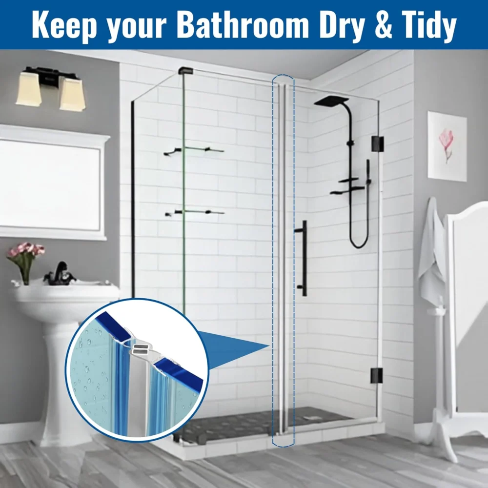 95 in Magnetic Shower Door Side Seal for 3/8 in Glass Doors Set Of 2 - Image 6