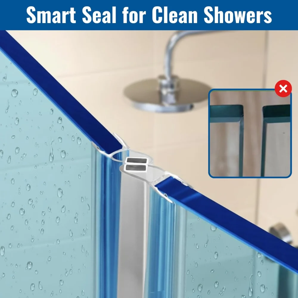 95 in Magnetic Shower Door Side Seal for 3/8 in Glass Doors Set Of 2 - Image 5
