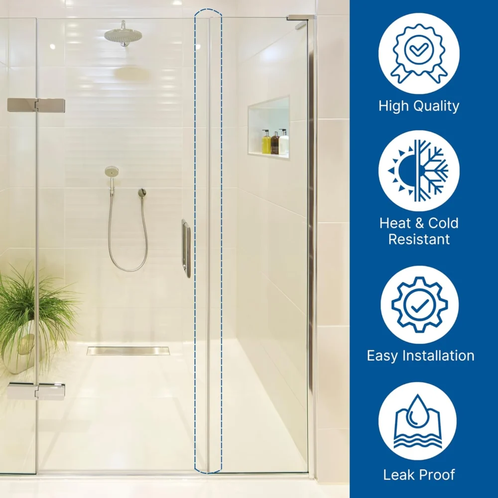 95 in Magnetic Shower Door Side Seal for 3/8 in Glass Doors Set Of 2 - Image 4