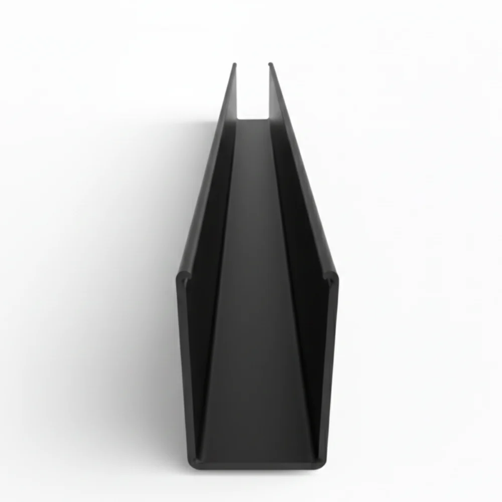 1 in. x 5/8 in. x 95 in. Black Anodized Aluminum U-Channel