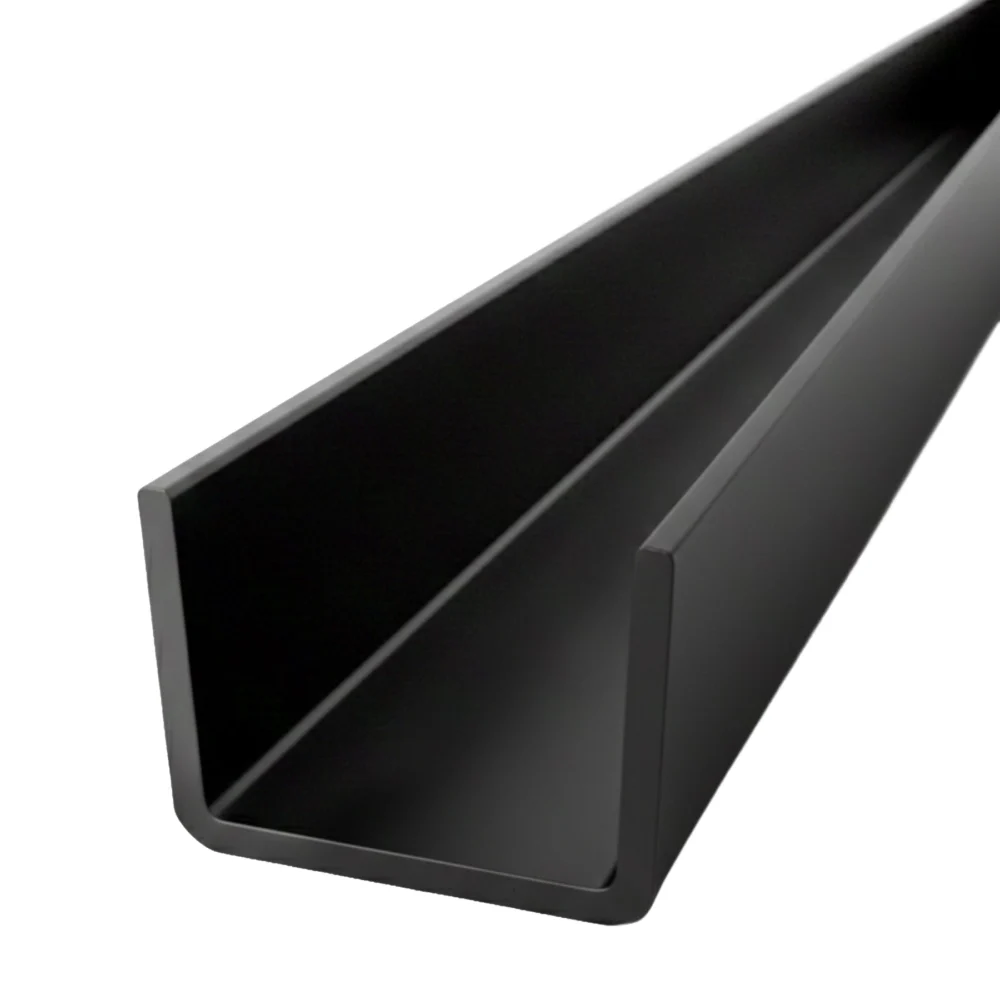 1/2 in. x 5/8 in. x 72 in. Black Aluminum U-Channel