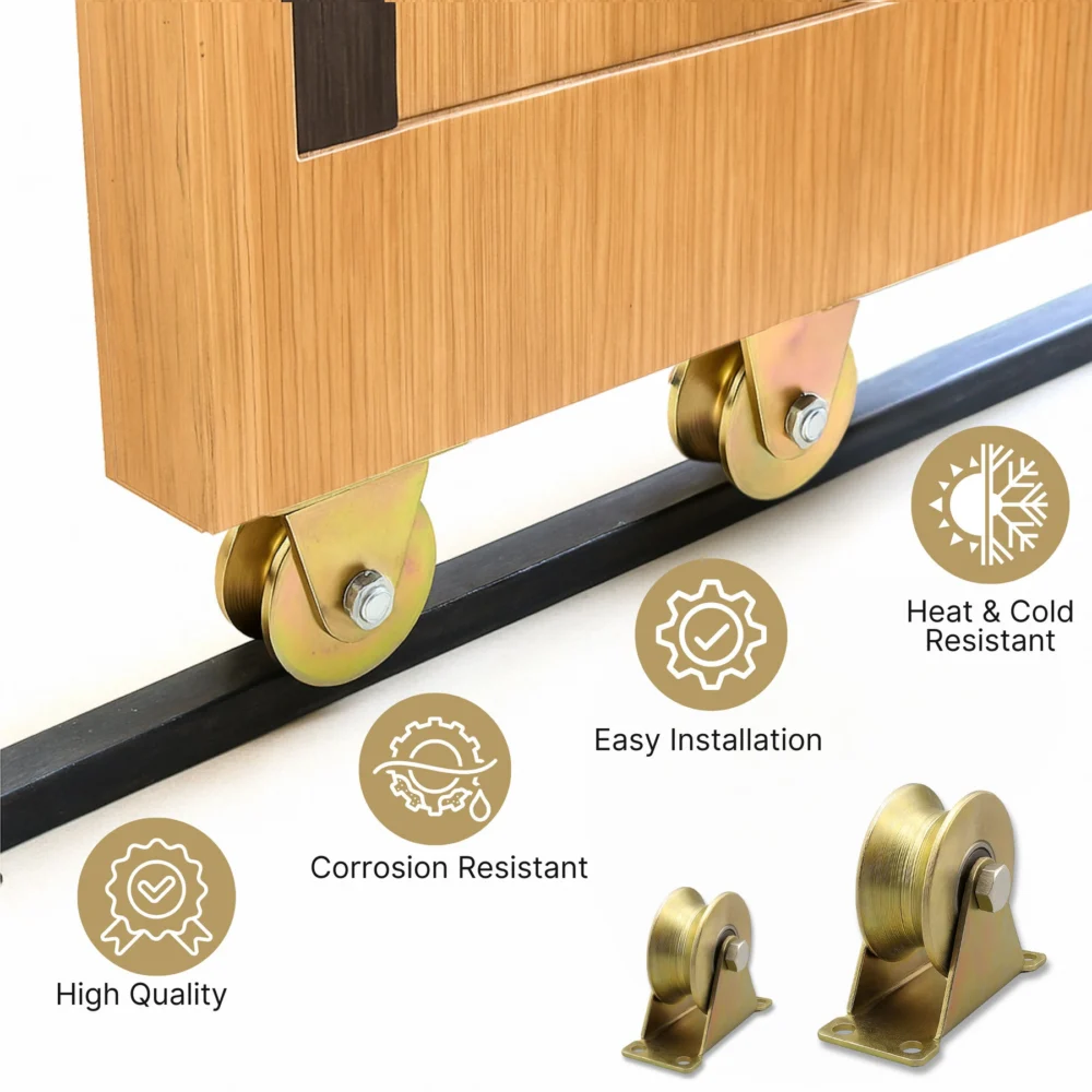 U-Groove Sliding Gate Wheels – 2" Stainless Steel Heavy-Duty Rollers, 660 LB – 4 Pack - Image 5