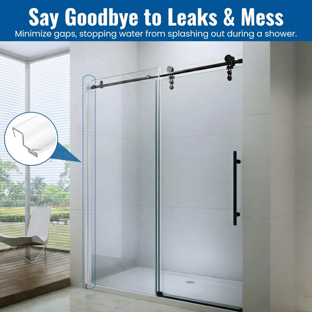 Clear Shower Door Side Jamb Seal for 3/8 in Glass Doors 95 in - Image 6