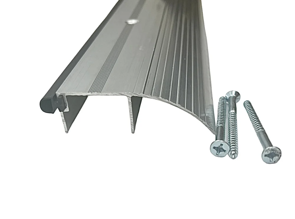 Silver Outswing Door Threshold Strip, High Profile Aluminum/Rubber, 36 in 48 in 72 in
