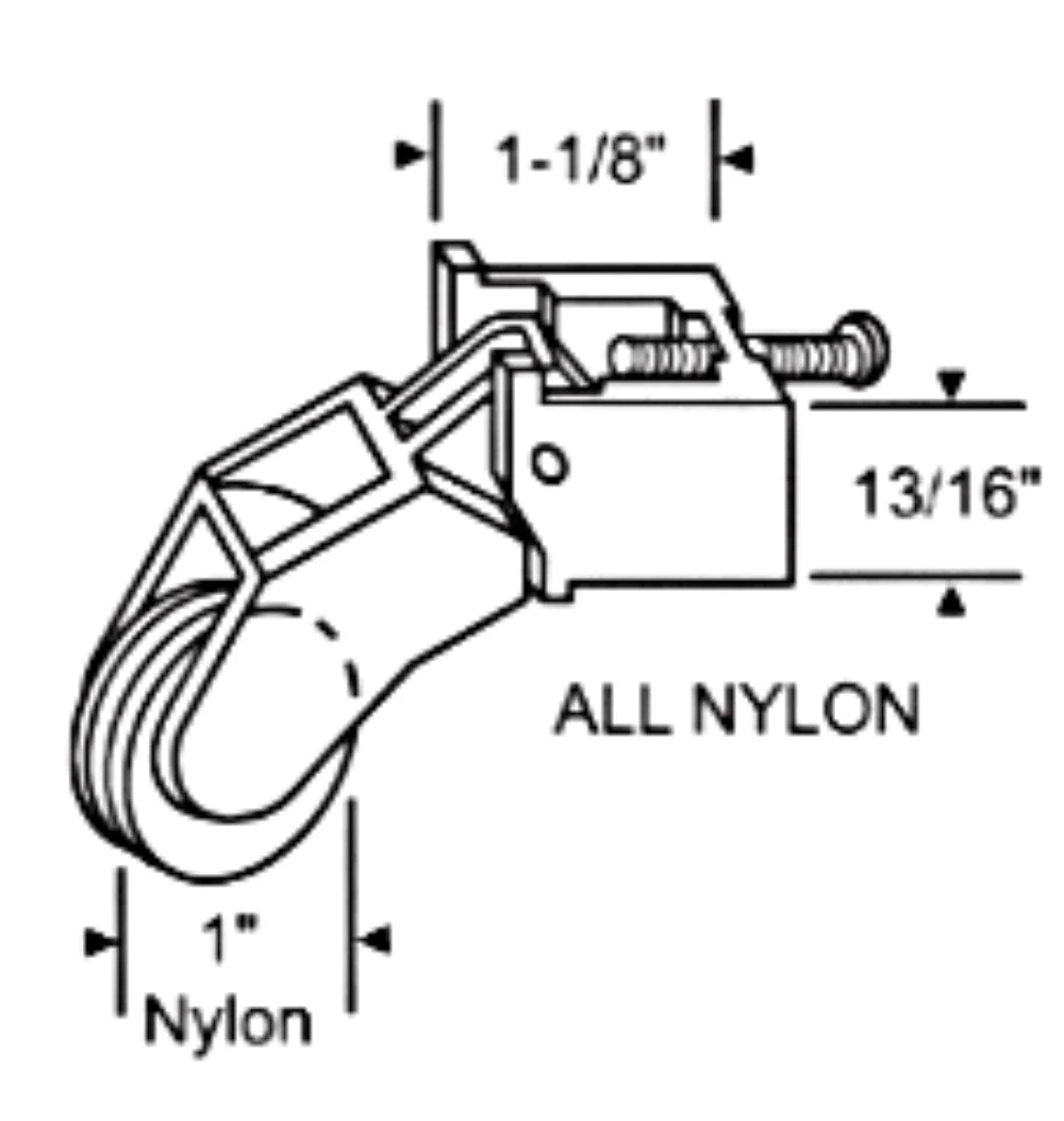 Sliding Screen Door Nylon Roller, 1 in Wheel, White, Pack of 1 or 2 - Image 4