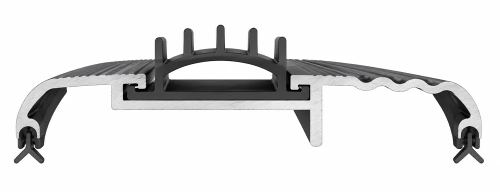 36" Black Door Threshold 3-3/8" Wide x 1/2" High with Replaceable U-Shaped Rubber Sweep & Weather Seals