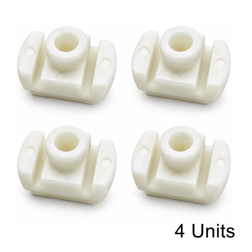 Nylon Drawer Guide 37/64" x 9/16" with 5/16" Top Opening – White, 4 Pack - Image 3