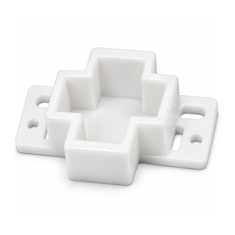 Nylon Drawer Track Back Plate – Self-Aligning Rear Drawer Guide, 1" Mounting Cavity, White, 4 Pack