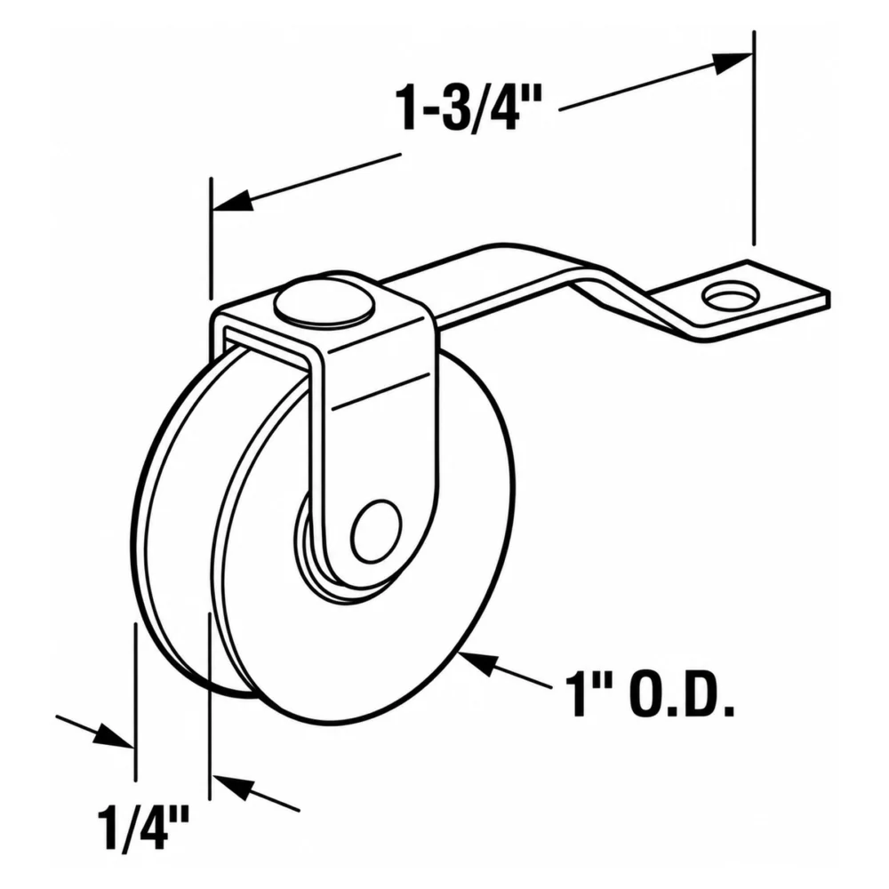 Screen Door Tension Spring Roller – 1" Concave Wheel, 1-3/4" Spring – Pack of 2 - Image 2
