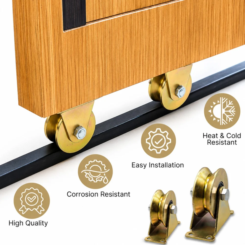 V-Groove Sliding Gate Wheels – 2" Stainless Steel Wheel with Rigid Bracket, 660 LB Capacity – 4 Pack - Image 8